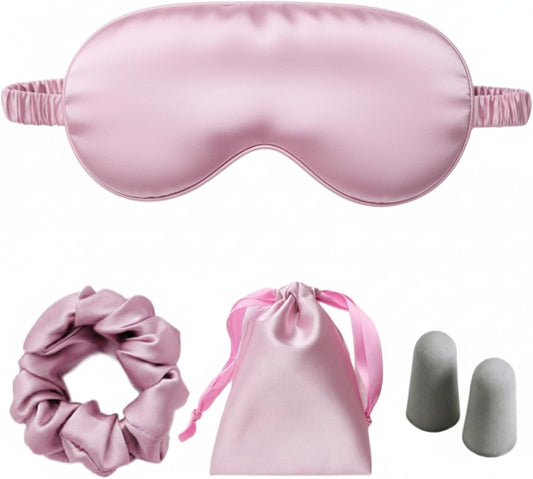 Silk Satin Sleeping Eye Mask, Light Purple Sleep Eye Mask Night Blindfold for Women and Men, Soft Breathable Blackout Eyeshade Eye Cover for Travel, Wedding Bridesmaid Gift