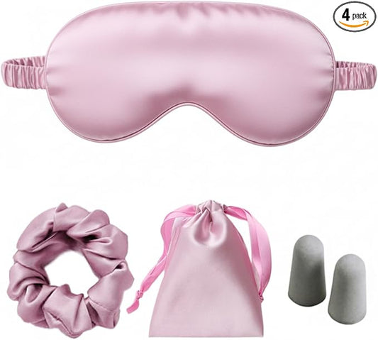 Silk Satin Sleeping Eye Mask, Light Purple Sleep Eye Mask Night Blindfold for Women and Men, Soft Breathable Blackout Eyeshade Eye Cover for Travel, Wedding Bridesmaid Gift - Bloomnest