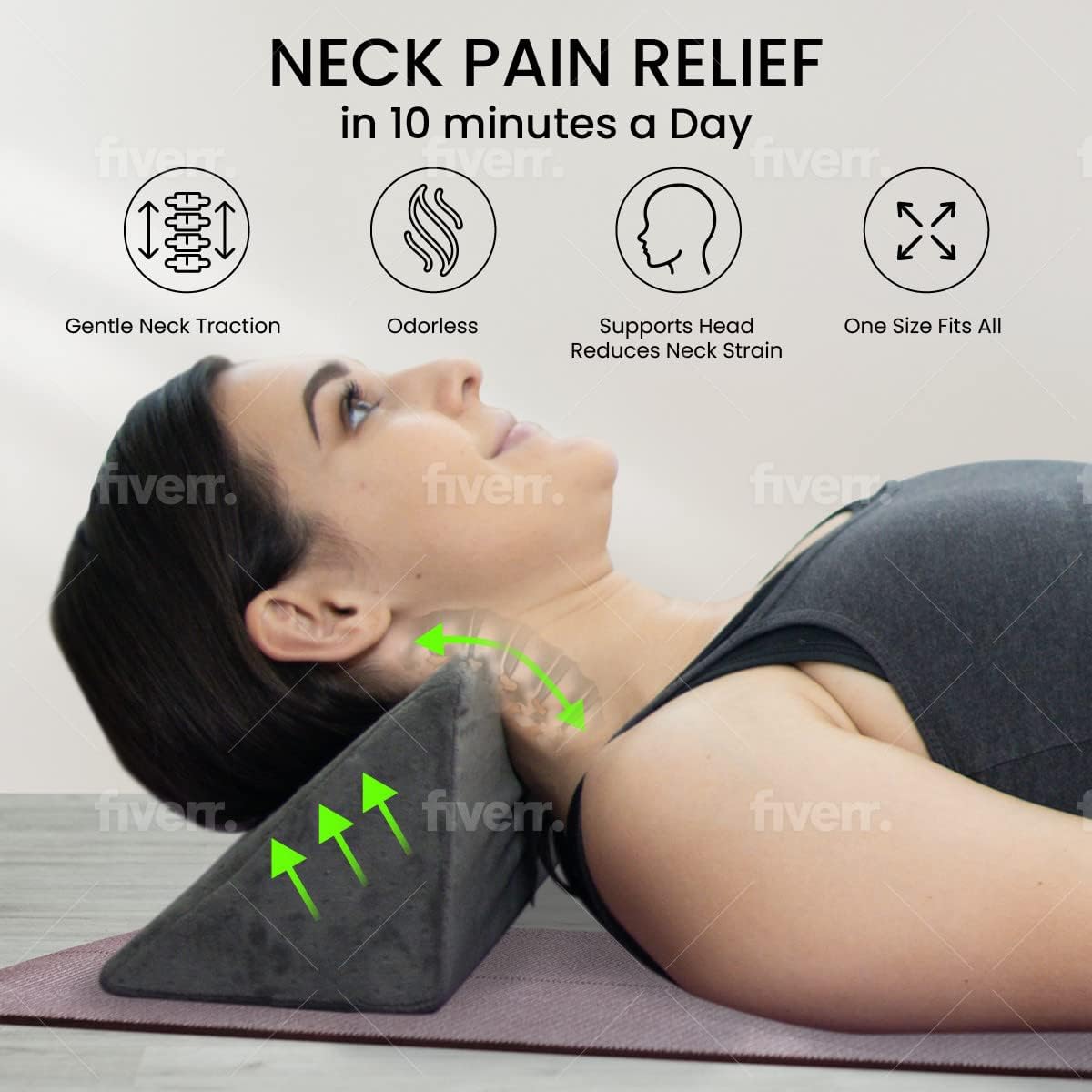 Lumia Wellness Cervical Wedge Pillow - Tension Muscle Relief & Relaxer, Contoured Support for Neck & Shoulder