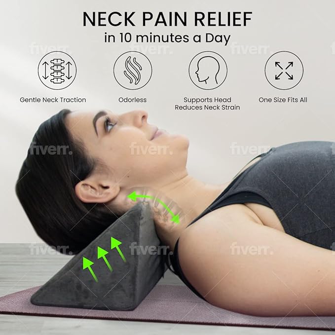 Lumia Wellness Cervical Wedge Pillow - Tension Muscle Relief & Relaxer, Contoured Support for Neck & Shoulder - Bloomnest