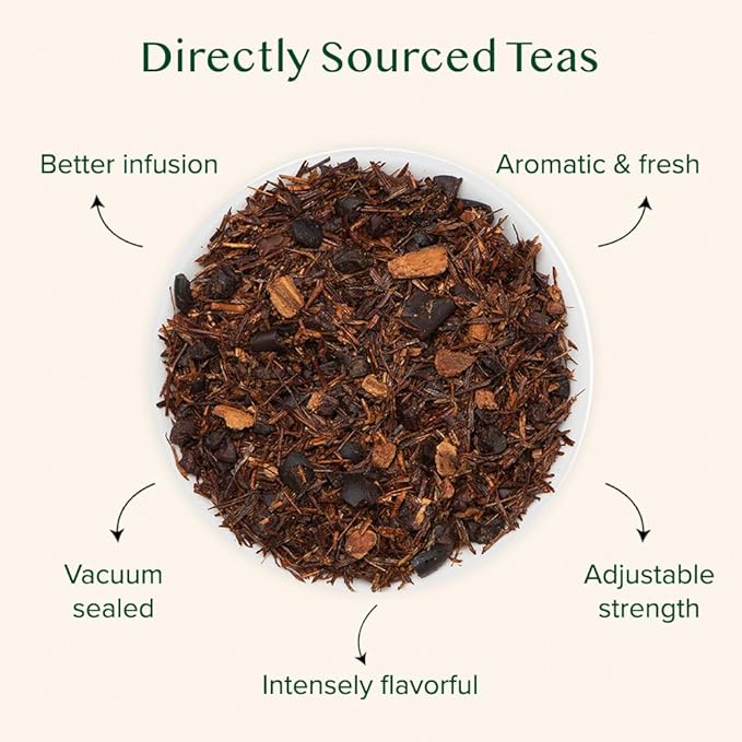 VAHDAM Chocolate Vanilla Herbal Tea (3.5 oz, 50+ Cups) | Rooibos, Chocolate, Vanilla | Loose-Leaf, Vacuum Sealed for Freshness - Bloomnest