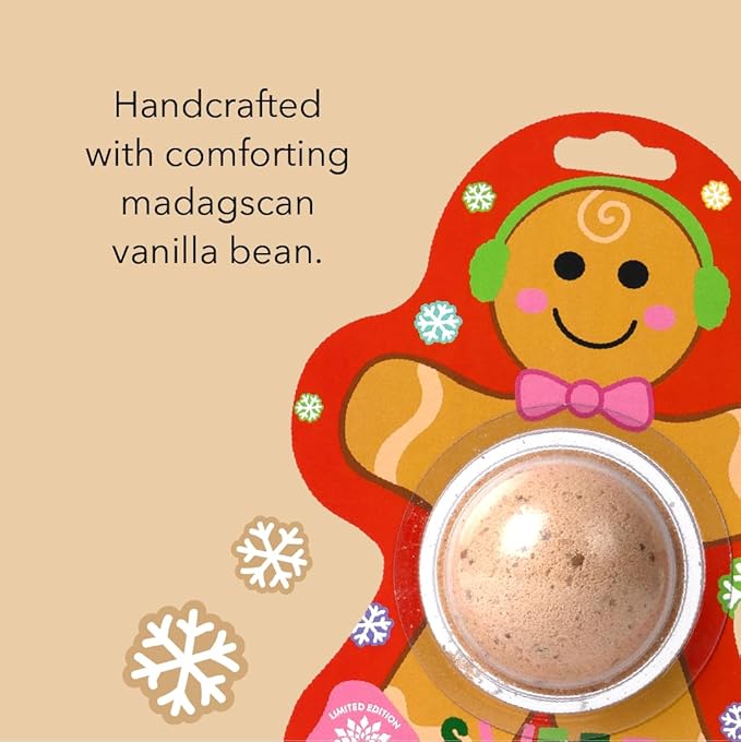 PACHA SOAP Co. Holiday Bath Bomb Card 3 Pack, Sweet Gingerbread - Scents of Sugar and Spice, Moisturizing, Naturally Derived & Handcrafted in The USA - Bloomnest