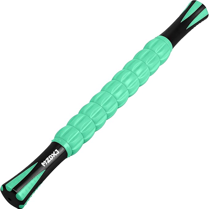 Muscle Roller & Massage Roller Stick for Athletes - Lymphatic Drainage Support, Relieves Muscle Soreness, Cramping & Tightness - Targets Legs, Arms, Back & Calves （Mint Green - 18inch） - Bloomnest