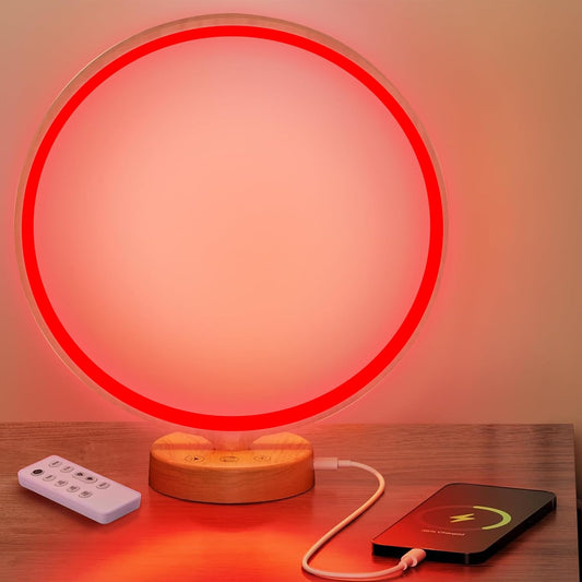 Red Light Therapy Night Light Lamp for Sleep 670nm Red Nightlight Desk Lamp with Multi-Color and Brightness Options Remote Control,Deep Relaxation and Improve Sleeping for Adults & Kids Bedrooms