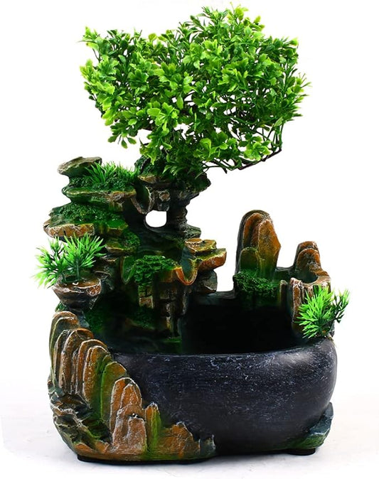 Rockery Water Fountain Desktop, Indoor Water Fountains, Zen Meditation Indoor Waterfall, Desktop Fountain for Home Office Bedroom Decoration - Bloomnest
