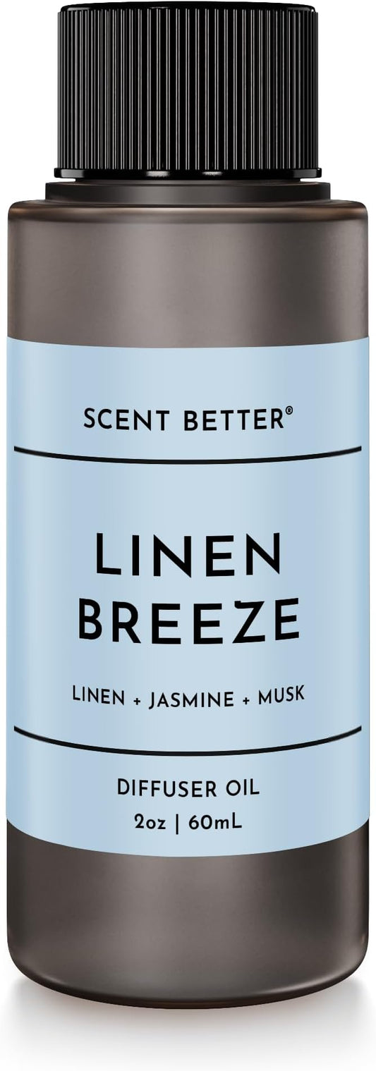 Scent Better Linen Breeze Aroma Essential Oil Blend: an Aromatherapy Blend of Linen, Jasmine, and Musk for Ultrasonic Diffusers & Nebulizers (2 Fl Oz, 60 mL) - Bloomnest