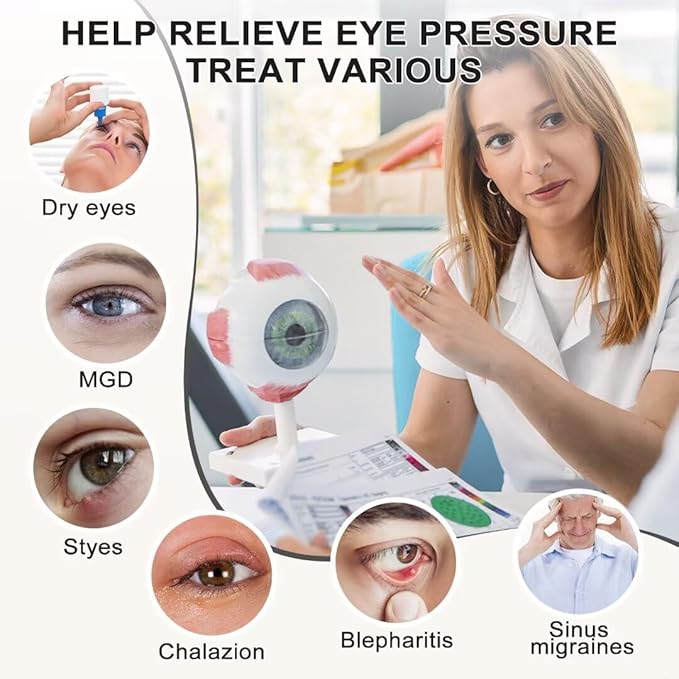 KOVNLO Heated Eye Mask, Washable USB Electric Moist Heat Warm Compress for Eyes, Eye mask with Flaxseed for Dry Eyes, Blepharitis, Chalazion, MGD, Stye Eye Treatment - Bloomnest