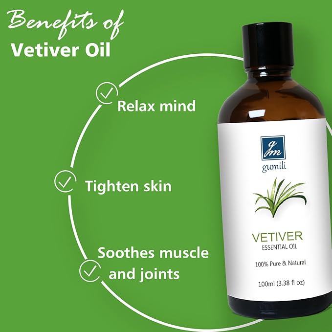 Vetiver Essential Oil Scent Oil for Home Diffuser, Perfume, Hand Soaps- 100ml/3.38 Oz - Bloomnest