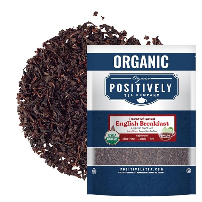 Organic Positively Tea Company, Decaf English Breakfast Black Tea, Loose Leaf, 16 Ounce - Bloomnest