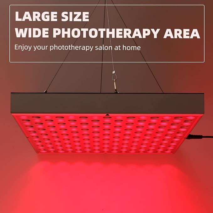 LED-Red-Light-Therapy-Device - 45W LED Panel Deep 660nm and Near-Infrared 850nm Light Combo for Skin Beauty, Pain Relief of Muscles and Joints Rhmip