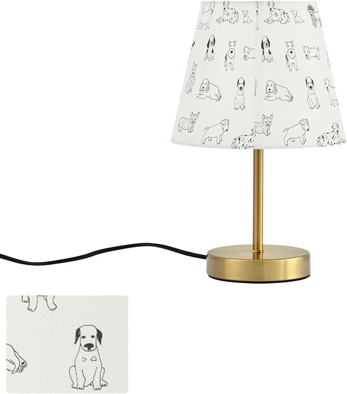 Doodle Puppy Dog Dimmable Table Lamp Night Light Bedroom Lamps for Nightstand Living Room Dorm Home Office Desk, LED Bulb Included, S - Bloomnest