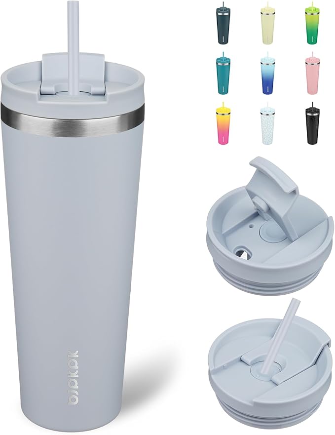 BJPKPK 26oz Stainless Steel Insulated Tumbler With lid And Straw Travel Coffee Thermal Tumblers Cup For Women And Men,Modern Blue - Bloomnest