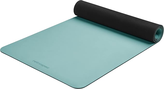 Retrospec Laguna 5mm Yoga Mat - Fitness Mat for Women, Men & Children, Slip-Resistant and Moisture Absorbing Exercise Mat for Home, Pilates, Yoga and Floor Workouts - Bloomnest