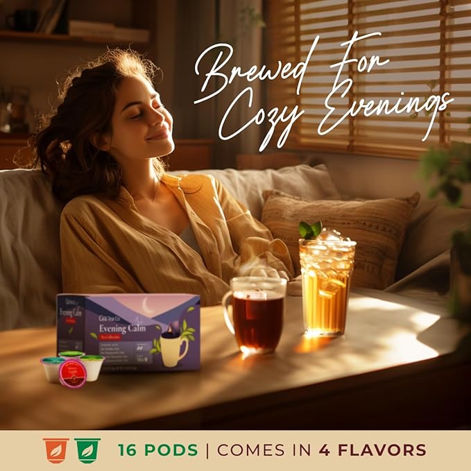 Gya Tea Co Evening Calm Tea Pod Collection Gift Set (16 Count) - Different Flavors Assorted Variety Pack - Bloomnest
