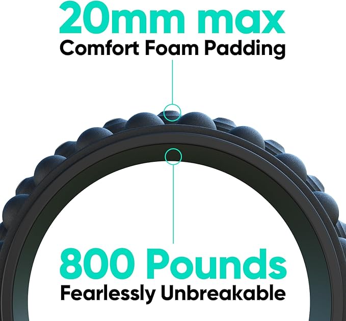 FitBeast Back Roller, Back Wheel Foam Roller - Targeted Muscle Roller for Deep Tissue Massage, Back Stretcher - Bloomnest