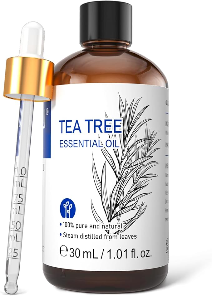 HIQILI Tea Tree Oil for Skin, Hair, Toenail, Add to Shampoo, Body Wash, Soap, Foot Soak - 1.01 Fl Oz - Bloomnest