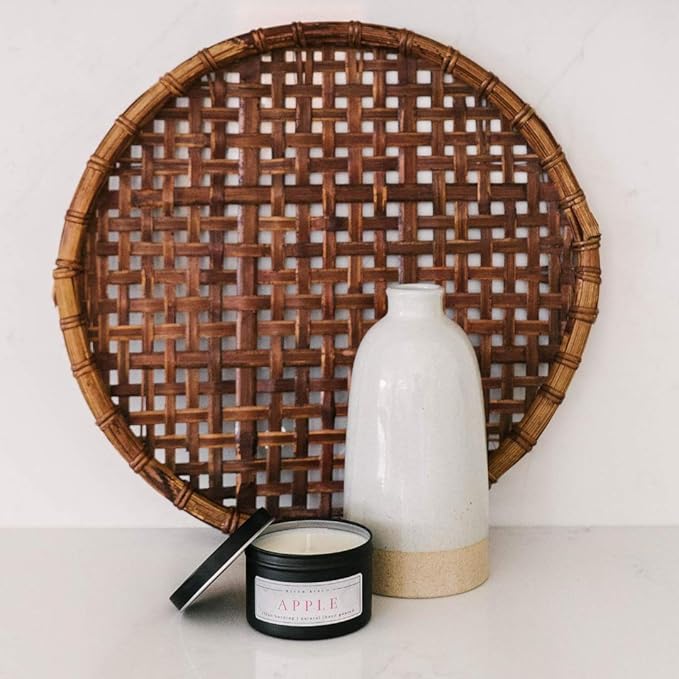 River Birch Candles Apple Scented Candle | Premium, All-Natural, Non-Toxic, Soy Candles | 8 oz. Silver Tin Travel Candle - Bloomnest