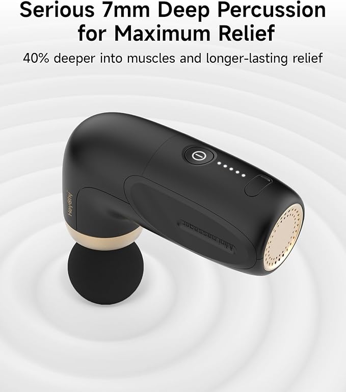 A1 Super Mini Massage Gun, Percussion Deep Tissues Muscle Massager, Travel Massage Gun, Compact Sports Massager, Portable Handheld Massager for Office Gifts for Him/Her, Home, Athletes(Black) - Bloomnest
