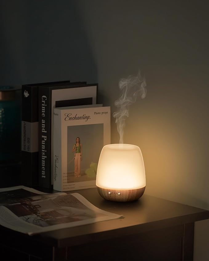 Glass Essential Oil Diffuser, 180ml Ultrasonic Aroma Diffuser for Essential Oil Large Room, Auto-Off Timer & Night Light, Quiet, Air Diffusers for Home Bedroom Office, Gift Idea - Bloomnest