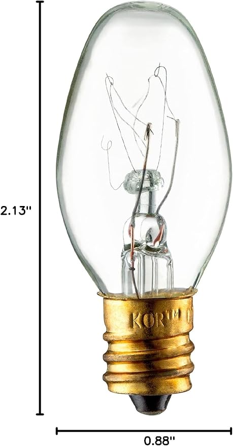 (Pack Of 10) 15-Watt Light Bulb for Scentsy Plug-In Warmer Nightlight, Mini Scented Candle Wax Warmer Diffuser and Himalayan Salt Rock Lamps & Baskets. 15C7 15W Clear Replacement Bulb, Candelabra Base - Bloomnest