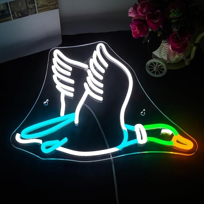 Lucunstar Goose Neon Sign Animal Neon Signs for Wall Decor White LED Light for Party Decorations USB Connectivity Adjustable Brightness Light Sign for Home Wall Bedroom Decor Goose Birthday Decor - Bloomnest