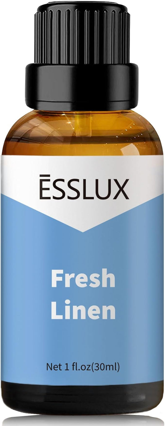 Fresh Linen Fragrance Oil - ESSLUX Aromatherapy Essential Clean Scented Oils for Diffuser, Massage, Soap, Candle Making Scents, Perfume, Home Fragrance, 30 ml - Bloomnest