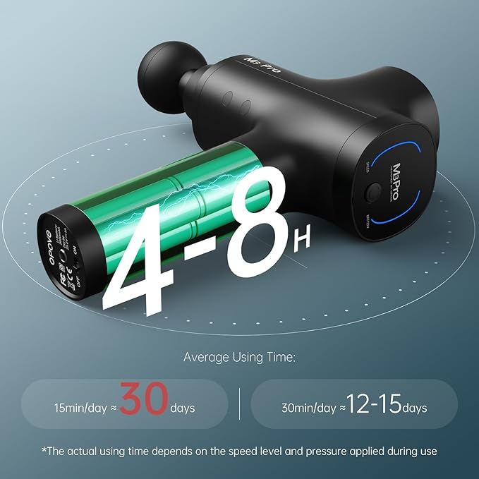 opove M3 Pro 2 Massage Gun Deep Tissue Percussion Muscle Massager for Workout, Handheld Percussive Therapy Fascia Gun for Athletes Fast Recovery 4-8 Hours Long Battery Life, Powerful, Quiet, Black - Bloomnest