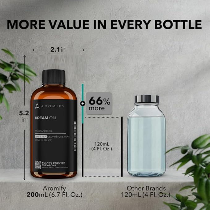 Dream On Diffuser Oil, 6.7 FL Oz, 200 mL, Luxury Hotel Scent Diffuser Oil for Home, Office & Spa, Fragrance Essential Oils for Aromatherapy, Aloe Vera & Cedarwood. - Bloomnest