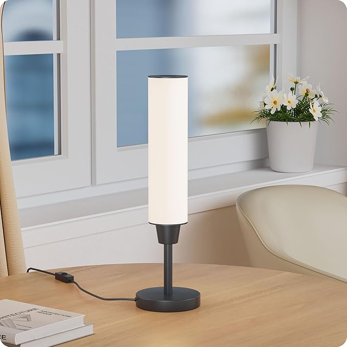 Table Lamp with Remote，Bedside Lamps for Night Stands, Nightstand Lamp with Adjustable Brightness (10%-100%) and Color Temperature (3000k-6000k),Small Lamp for Bedroom Living Room Office (black) - Bloomnest