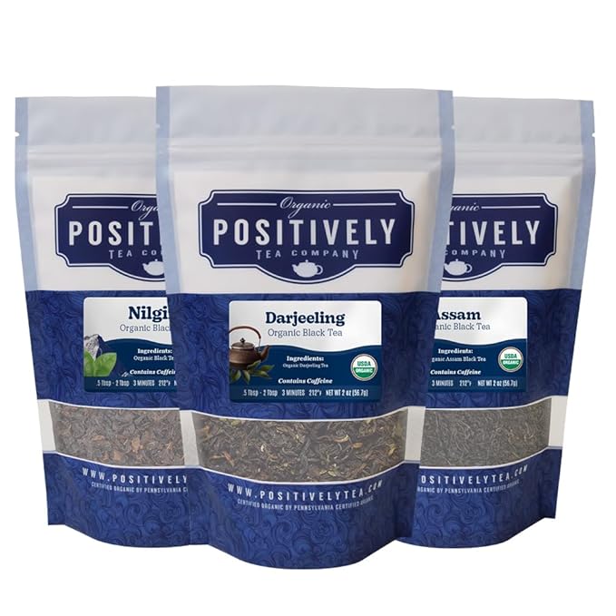Organic Positively Tea Company, Indian Tea Sampler, Loose Leaf, 4 Ounce, 3 Pack - Bloomnest