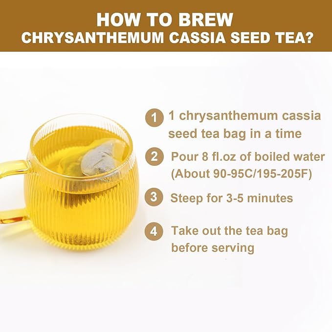 FullChea - Chrysanthemum Cassia Seed Tea Bag, 30 Pcs Teabags for Liver Detox Cleanse 5.29oz / 150g - Burdock Root, Goji Berries, Osmanthus, Dandelion, Licorice, Barley Chinese Herbal Tea - Bloomnest