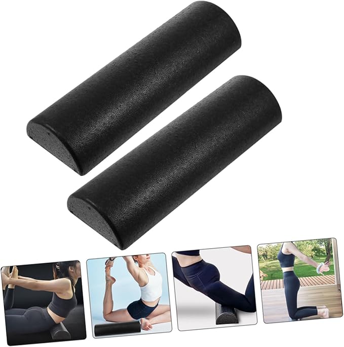 PRETYZOOM Lightweight Half-Round Foam Roller Yoga Muscle Massage Tool Fitness Equipment for Back Legs Arms Relief Portable Column Shaft for Balance Training and Pilates Home Workouts (45cm - Bloomnest
