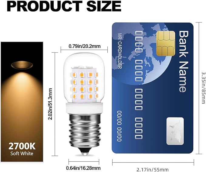 125v 40w Microwave Light Bulbs Under Hood 8206232a - 3W E17 Led Bulb Fit Whirlpool Microwave Appliance Bulb 380Lm 2700K Warm WhiteT CRI80+, 2 Pack - Bloomnest