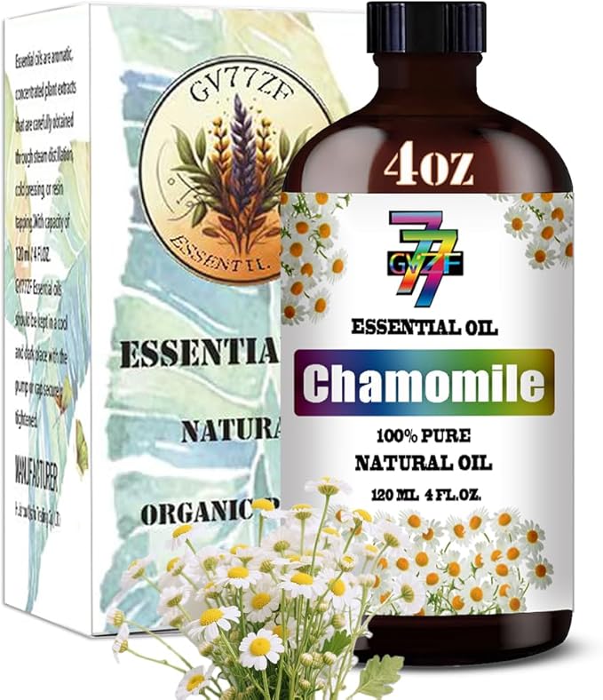 Chamomile Essential Oil (4 oz / 120 ml) – Chamomile Oils for diffusers, humidifiers, Home Baths, Cleaning Products, Yoga, DIY Soaps and DIY Scented Candles - Bloomnest