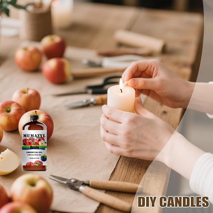 Apple Essential Oil, Apple Oil 16 Fl Oz 480ML for Diffuser Humidifier Yoga Cleaning DIY Candle Soap Making Essential Oils - Bloomnest