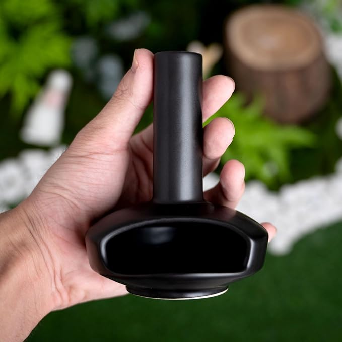 Cute Modern Palo Santo Holder, Handcrafted Mid-Century Ceramic Burner for Stick and Incense Cone, Decorative holder with Chimney Design for Yoga & Meditation Spaces, Ideal Gift for Home Decor - Bloomnest