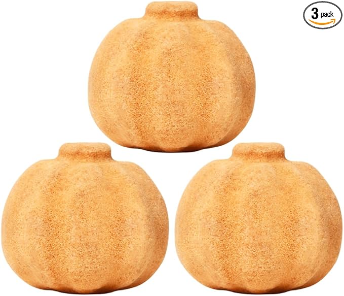 PACHA SOAP Co. Bath Bombs, Pumpkin Spice, 7 oz, 3-Pack (21 oz Total) - Limited Fall Scent, Sweet & Spicy, Premium, Nourishing & Restorative, Pumpkin Style 2-Piece Bath Bomb, Handcrafted in The USA - Bloomnest