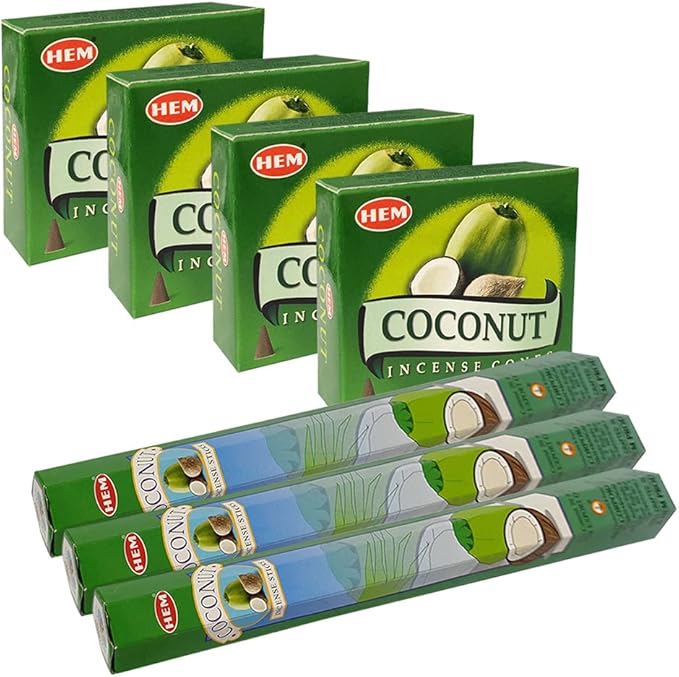 Coconut Incense sticks and cone incense holder variety pack bundle insence insense insienso TRUMIRI
