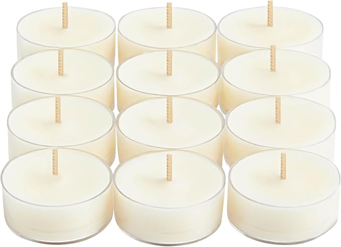 PartyLite Set of 12 Tea Lights Candles, Creamy Coconut Milk with Orange Flower Scent, Aromatherapy Scented Candles Gift Set, Up to 4 to 6 Hours Burn Time - Bloomnest