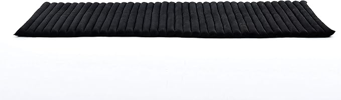 Leewadee - Foldable Floor Mattress - Japanese Roll Up Futon -Trifold Tatami Mat- Guest Floor Bed - Camping Mattress - Thai Massage Mat, Kapok Filled, 75 x 28 inches, Black - Bloomnest