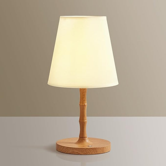 Table Lamp Bedside Desk Lamp,Cordless Rechargeable Battery Operated Lamps for Bedroom Night Stands,3 Colors Touch Dimmable Small Table Kitchen Lamps for Living Room,4000mAh LED (Fabric Shade) - Bloomnest