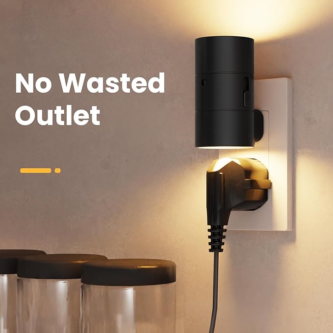VOLISUN Night Lights Plug into Wall, Dimmable LED Nightlight with Dusk to Dawn Light Sensor, 0-100LM Adjustable Brightness, 3 Color Temperatures, Compact Size Black 8 Pack for Hallway,Bedroom,Bathroom - Bloomnest