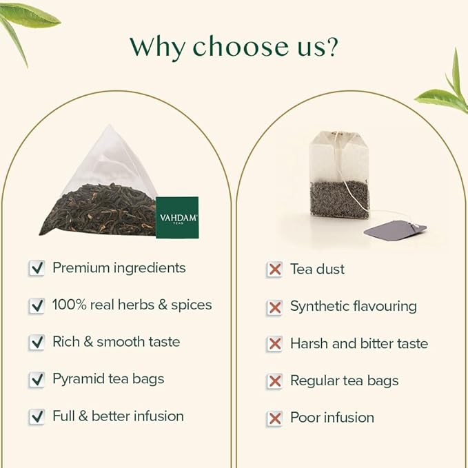 VAHDAM, Assam Exotic Black Tea Bags (100 Count) High Caffeine, Gluten Free, Full Bodied | Pyramid Tea Bags | Strong, Robust & Flavoury | Direct from Source - Bloomnest