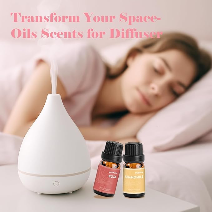 AmaKane Floral Fragrance Oils, Flower Essential Oils for Diffusers for Home, Candle Soap Making Scents 6x10ml, Rose, Jasmine, Chamomile, Neroli, Magnolia, Cherry Blossom Essential Oil - Bloomnest