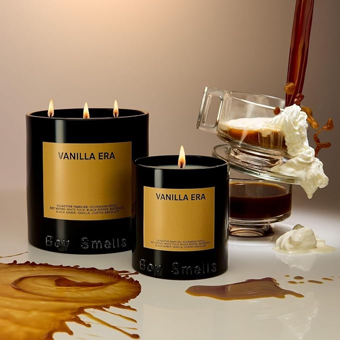Boy Smells - Vanilla Era Scented Candles for Men and Women - 27 oz - Soy, Coconut Wax Candle Blend - Aromatic Candles for Home with Black Amber, Coffee, Incense - 100-Hour Burn - Cotton Wick - Bloomnest