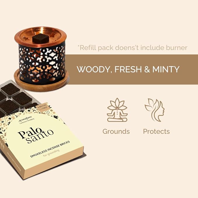 Aromafume Palo Santo Incense Bricks (3 Trays x 9 Pieces Each) | Ideal for deepened Spirituality, Meditation & Rituals | Made Using Pure Peruvian Palo Santo | Refill Pack Aromafume