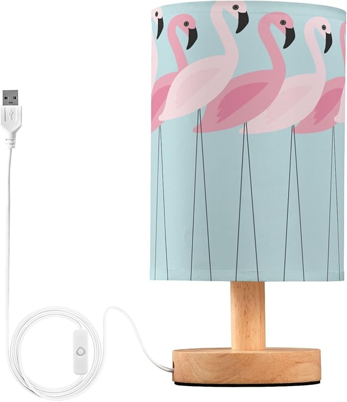 Animal Flamingo LED Table Lamp with USB Port Night Light Bedroom Lamps for Nightstand Living Room Dorm Home Office Desk - Bloomnest