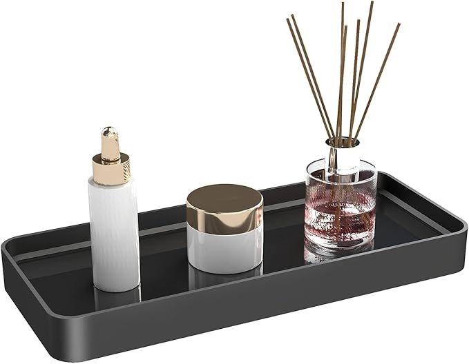 YUMORE Bathroom Organizer Countertop, Counter Organizer for Bathroom Decor, Tempered Glass Shelf for Vanity Storage, Makeup Tray for Perfume Skincare Bedroom Kitchen Corner(1 Tier- Pro) - Bloomnest