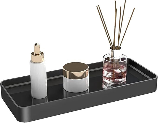 YUMORE Bathroom Organizer Countertop, Counter Organizer for Bathroom Decor, Tempered Glass Shelf for Vanity Storage, Makeup Tray for Perfume Skincare Bedroom Kitchen Corner(1 Tier- Pro) - Bloomnest