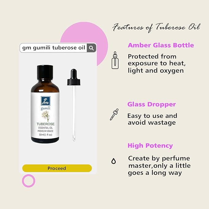 Tuberose Essential Oil, Home Fragrance Oil, Candle Scents Soy Wax Candle Making, Freshie Scents Oils for Soap, Dryer Balls, Diffusers, Laundry, Slime -1 oz /30ml - Bloomnest